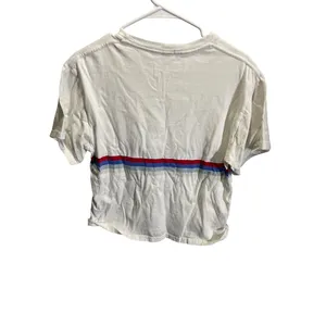 J. Galt Womens White Crop‎ Top Red & Blue Striped Cotton Shirt one size thumbnail 5