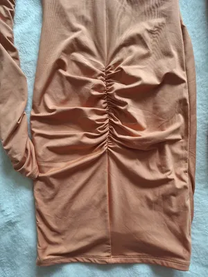 Oh Polly Caramel Ruched Long Sleeve Shirt Mini Dress US 4 thumbnail 10