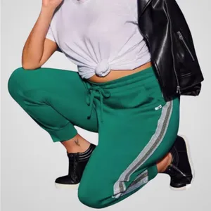 NWT Torrid LoveSick Classic Fit High Rise Lurex Stripe Joggers Green Size 3X thumbnail 2