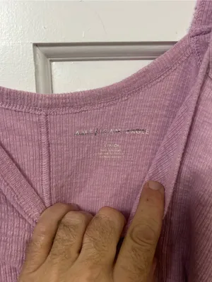American Eagle Outfitters Mauve Ribbed Cami with Button Placket thumbnail 3