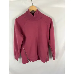 Athleta Cozy Karma Side Zip Funnel Neck Sweatshirt Pink Size Small thumbnail 5