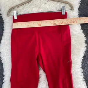 Vs Pink Active Red Leggings Side Pockets Activewear Gym Casual Yoga Pilates thumbnail 4