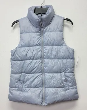 Old Navy Womens‎ Puffer Vest Size XS Gray Fleece Lined Full Zip Outdoor Fall thumbnail 1