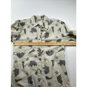 Woolrich Women's Long Sleeve Button-Up Corduroy Shirt Snow Bear Print Size S thumbnail 3