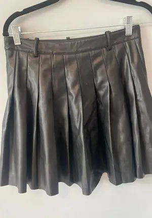 ZARA Black Leather Skort thumbnail 1