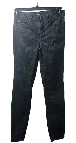 Needle in Cloth Leopard Print High‎ Rise Skinny Jeans Black Animal Print thumbnail 1