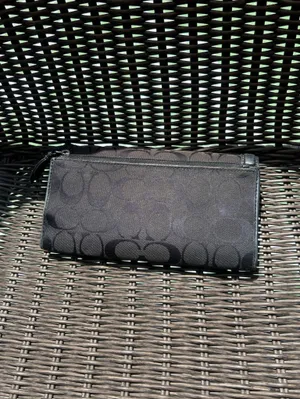 COACH Wallet Credit Cards ID Tri-Fold Canvas leather black signature C billfold thumbnail 3
