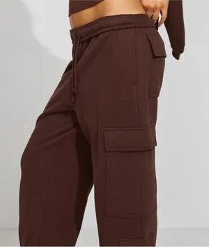 xs garage brown cargo sweatpants thumbnail 1