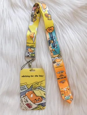 Gudetama lazy egg lanyard with Id/ card holder thumbnail 1