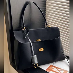 Black faux suede & faux leather contrast tote shoulder bag / handbag purse thumbnail 5