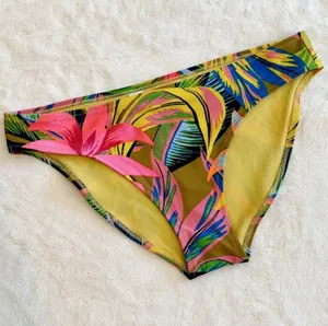 NWT Aerie Bright Heirloom Floral Tropical Print Bikini Bottoms - Size: Small thumbnail 1