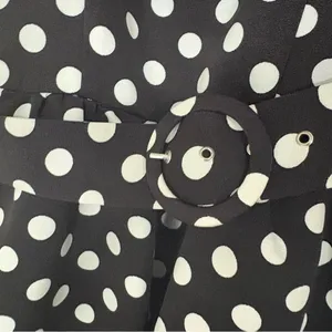 River Island Black And White‎ Polka Dot Belted Dress Size 6 thumbnail 6