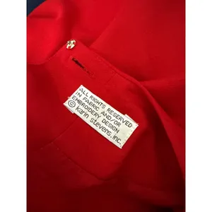 Vintage Karin Stevens Red‎ Beaded Overlay Maxi Dress 80s 90s thumbnail 4