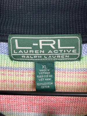 Vintage Y2K Lauren Ralph Lauren Active Rainbow Stripe Quarter Zip Pullover XL thumbnail 5
