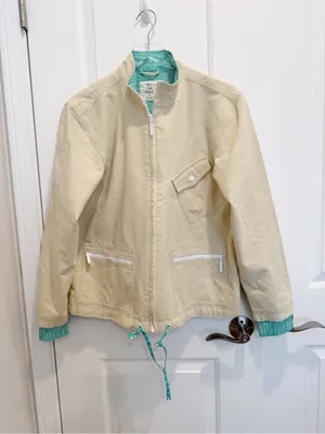 FREE PEOPLE WE THE‎ FREE Top Down Jacket in Khaki Chino Small NWOT Funnel Neck thumbnail 2