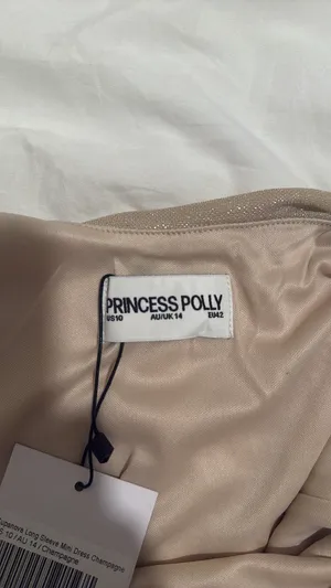 Princess Polly Mini Dress Champagne thumbnail 3
