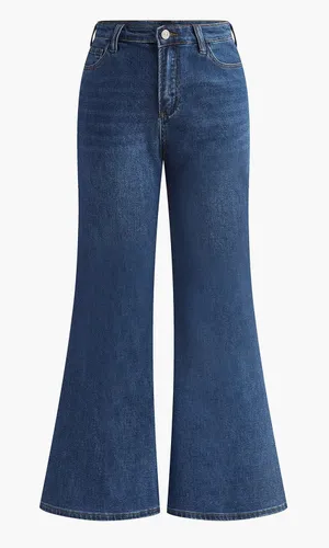 Commense Bell Bottom Boho Hippie Bootcut Cotton Denim Stretch Blue XS thumbnail 1