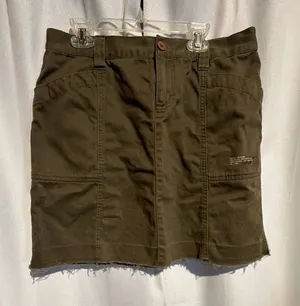 DKNY Jeans Olive Green Cargo Utility Skirt Size 6 thumbnail 1