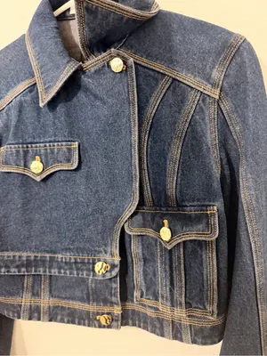 NWT Acler Valleybrook Jean Jacket Dark Indigo Blue Cropped Size US 2 * thumbnail 3