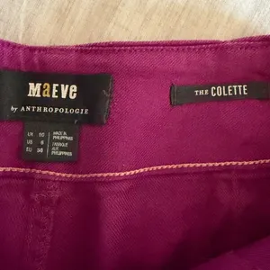 Anthropologie Maeve The Colette Pants Women 6 Magenta Linen Wide Leg Cropped thumbnail 9
