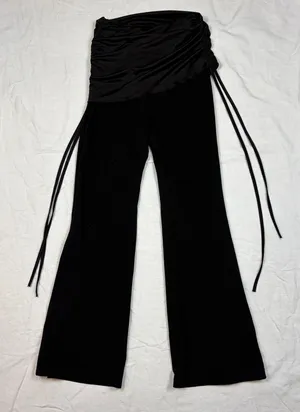 SHEIN black ruched flare leggings thumbnail 1