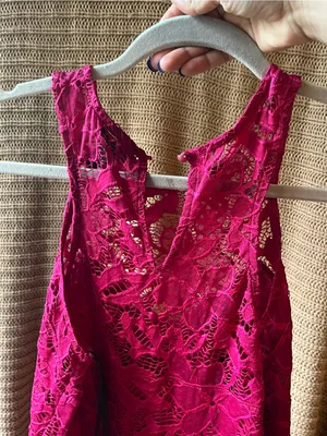 Material Girl Hot Pink Lace Mini Dress thumbnail 4