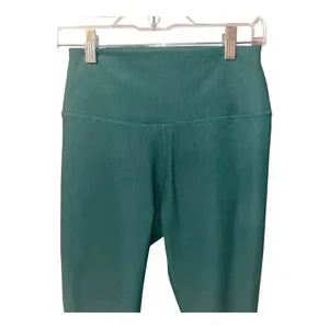 Wilo‎ Base Ribbed Green 7/8 Length Leggings, Large thumbnail 3