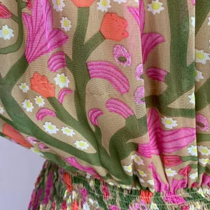 Entro Saturday In The Park Floral Mini Smocked Dress Size Small thumbnail 13