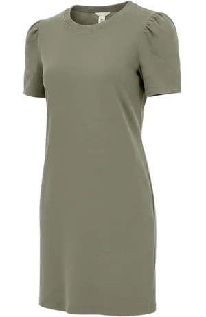 Club Monaco Darleigh Dress Womens‎ Small Sage Green Puff Sleeve Sweatshirt Mini thumbnail 1