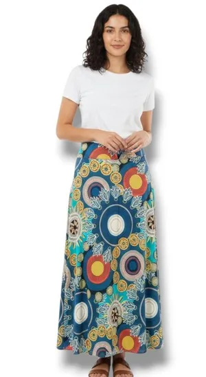 Moa Skirt Size Medium M W27"in Waist Women's Maxi Skirt Paisley Skirt Multicolor Multiple thumbnail 3