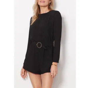 Amanda Uprichard Revolve Black Baldwin Long Sleeve Romper Sz.M thumbnail 4