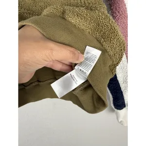 Faherty Vista Olive Cream Striped Pullover French‎ Terry Sweatshirt Womens Small thumbnail 10