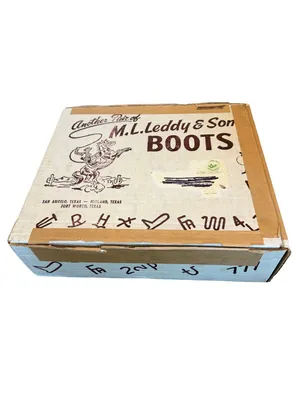 M.L. Leddy & Sons Tan Leather Handmade Western Cowboy Boots Rodeo Size 7 Women's thumbnail 8