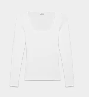 Aritzia ribbed square neck long sleeve top thumbnail 1