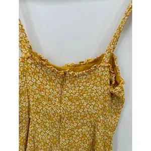 Bardot‎ Yellow Microfloral Tie Strap Ruffle Mini Dress Women Size 4 XS FI19 thumbnail 9