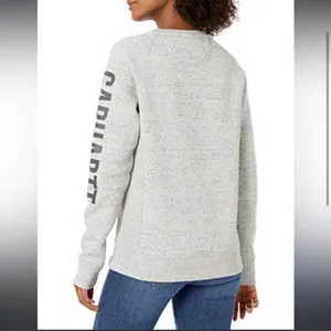 Carhartt Relaxed Fit Women’s Crewneck Sweatshirt Gray Logo Small thumbnail 3