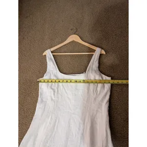 Gap Linen Blend Dress Womens Large White thumbnail 10
