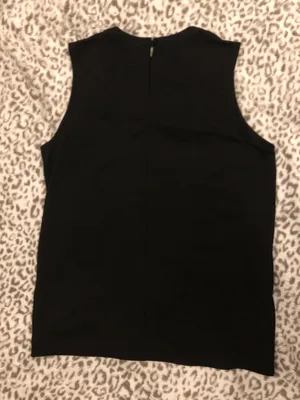 Ann Taylor Black Ruffle Pleat Shell Medium thumbnail 7