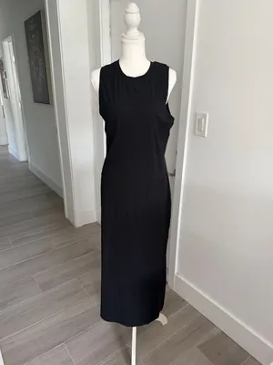 LULULEMON Black Ribbed Maxi Dress Size 8 Womens thumbnail 4