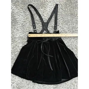 Killstar Black Velvet Corset Suspender Skirt Lace Up Whimsigoth Punk Size M thumbnail 9