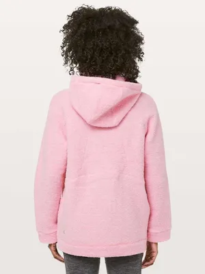 Lululemon So Sherpa Hooded Jacket in Heathered Pink Haze Size 2 Full Zip thumbnail 2