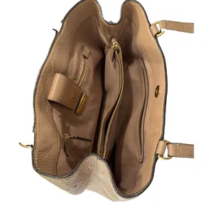 Tory Burch Devon Sand Nude McGraw Triple Compartment Leather Satchel Handbag thumbnail 5
