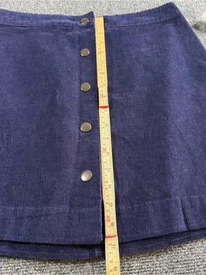 Old Navy Corduroy Snap Button Front Skirt Size 8 Navy Blue Academia Clueless NWT thumbnail 9