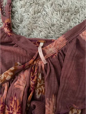 Free people floral tank flowy ruffle crossover thumbnail 3