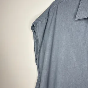 Uniqlo Linen Blend Button Front Oversized Shirtdress Size Small Lagenlook Gray‎ thumbnail 4