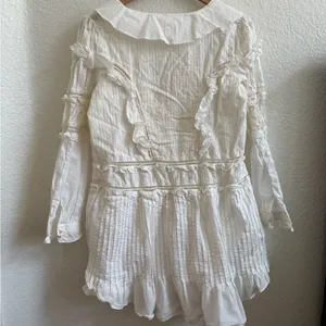 For Love And Lemons Ziggy Pintuck White Mini Dress Size L thumbnail 7