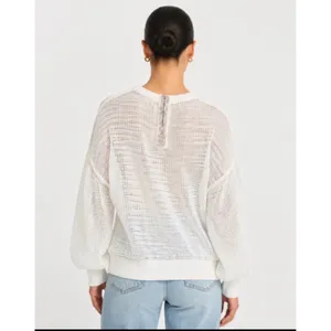 New! POL Oversized Open Knit Mesh Sweater Ivory Boho‎ Beachy Pullover Sz Small thumbnail 2