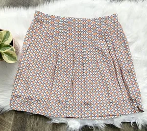 Promod French Designer Skirt Orange White Size 6 thumbnail 1