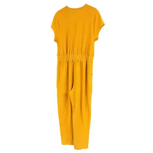 Free People Beach Rita One Piece Mustard Yellow Plunge Terry Jumpsuit Size Small thumbnail 6
