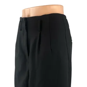 Zara Black Pleated High Rise Loose Straight Wide Leg Trousers Dress Pants Size S thumbnail 2